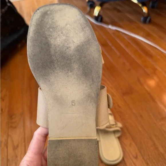 Seychelles Tan Leather Double Strap Slide Sandals Size 6 - Picture 3 of 4